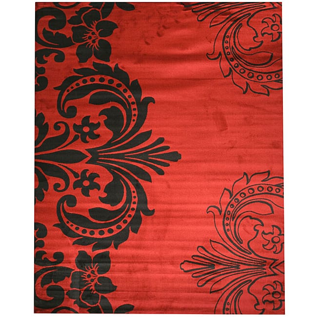 Red Contemporary Abstract Sofia Rug - 8'10" x 9'10"