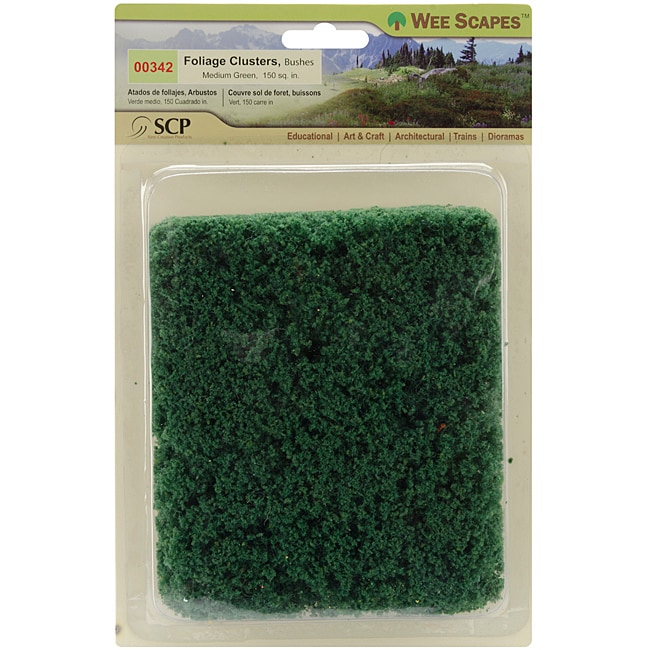 Scp Medium Green 150 square Inches Of Foliage Bushes (Medium greenContents include 150 square inches of bush foliageImported )