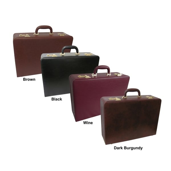 expandable leather attache briefcase