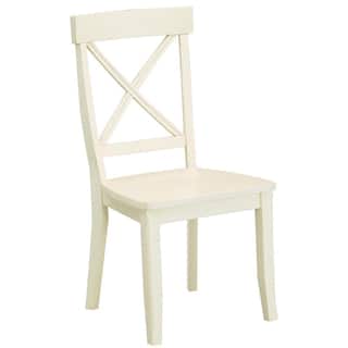slide 1 of 1, Maison Rouge Abbott Antique White Finish Dining Chairs (Set of 2)