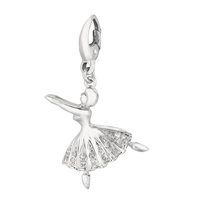 Sterling Silver 1/10ct TDW Diamond Ballet Dancer Charm (H I, I1 I2