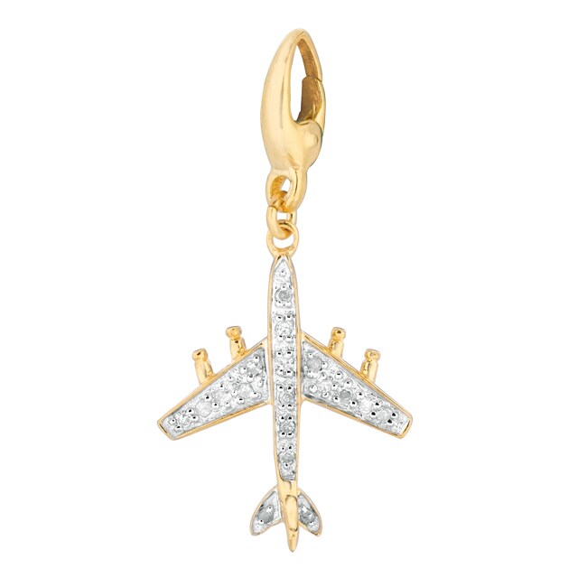 diamond airplane pendant