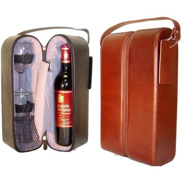 Amerileather Top Grain Cowhide Leather Double Wine Tote 3 Colors Overstock 663761