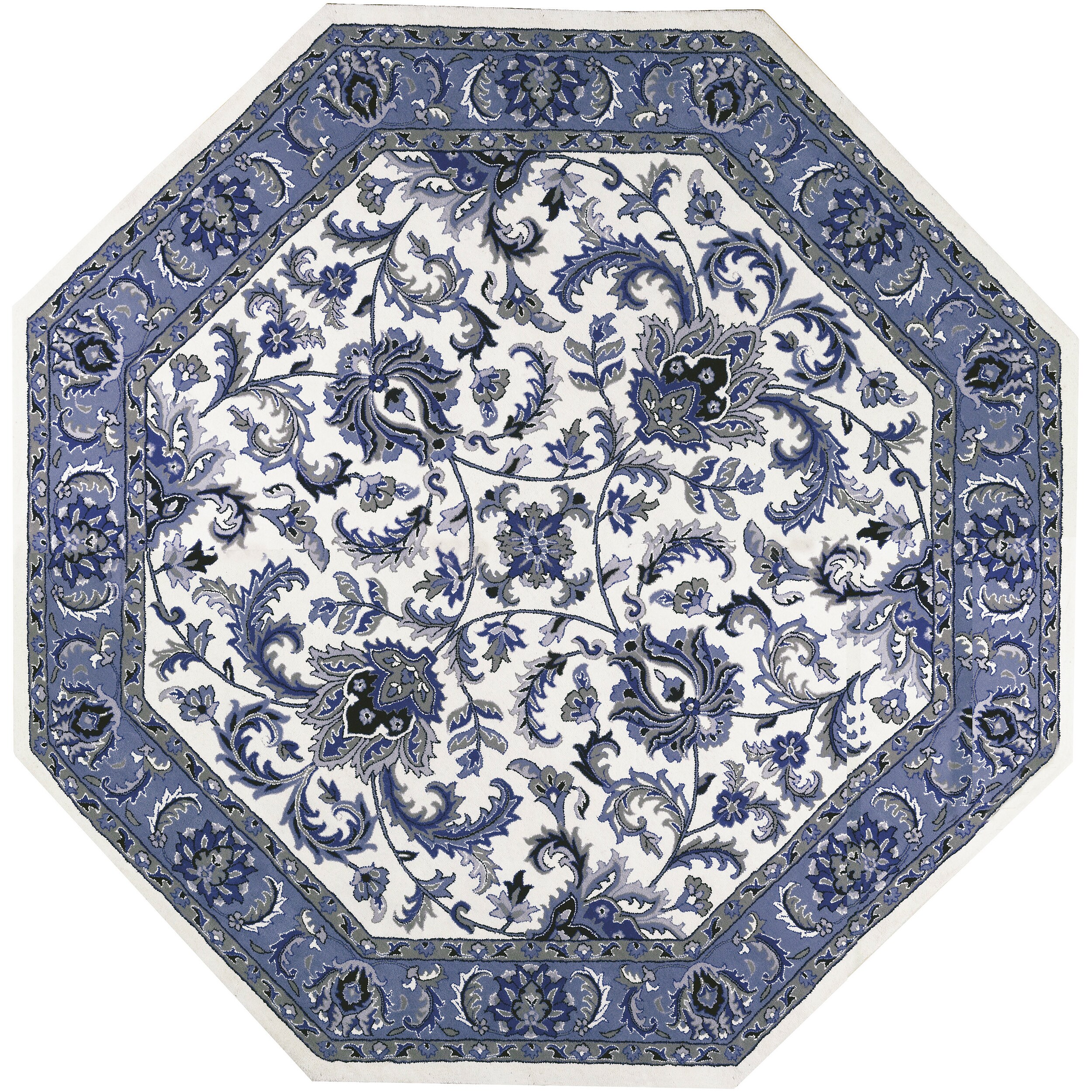 Handtufted Blue Saint Wool Rug (10' Octagon) Free Shipping Today