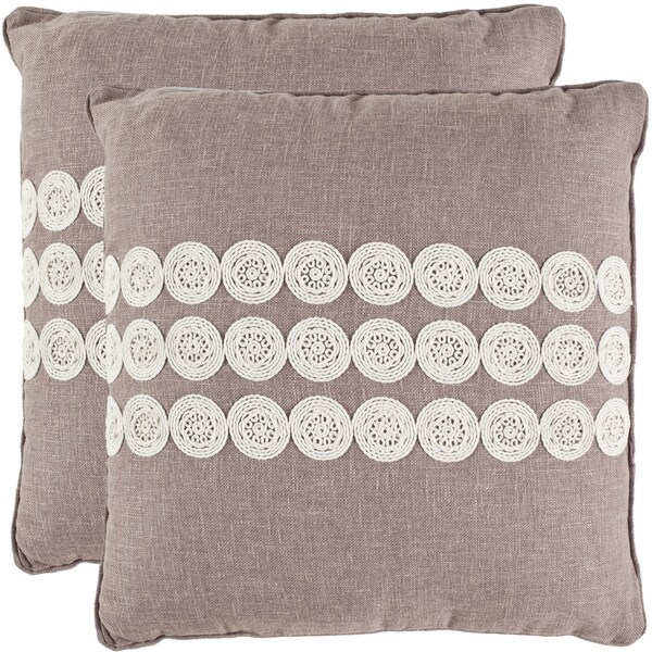 Safavieh Journey 20-inch Taupe Decorative Pillows (Set of 2)