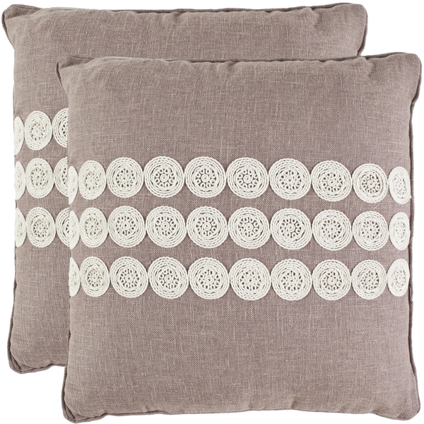 Safavieh Journey 22-inch Taupe Decorative Pillows (Set of 2)