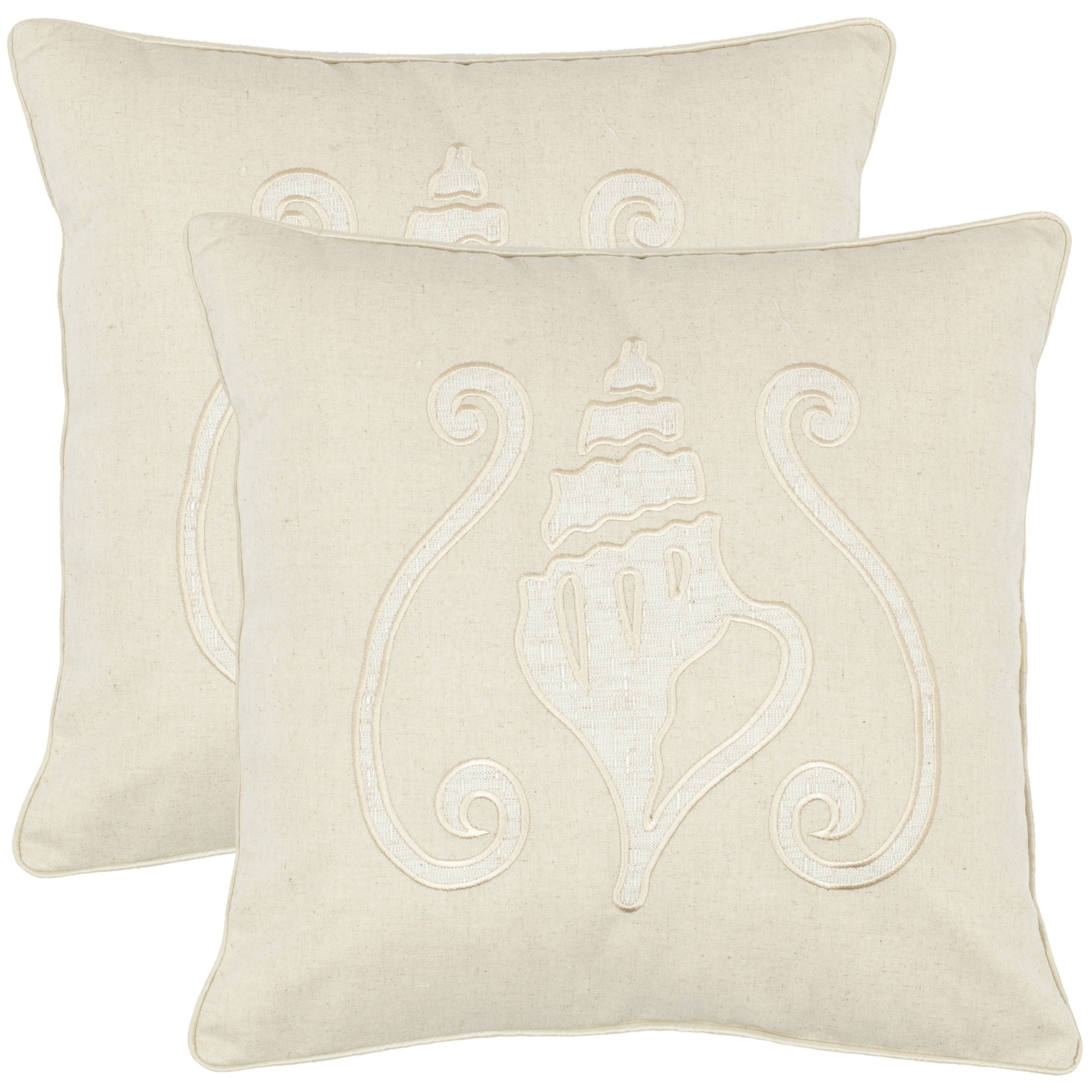 Shop Safavieh Beaches 18 Inch Cream Decorative Pillows Set Of 2