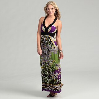 Emma & Michelle Women's Green Print Maxi Dress - Overstock Shopping ...