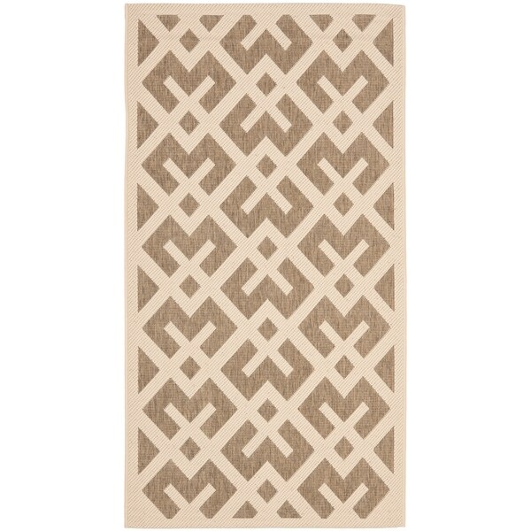 Safavieh Courtyard Contemporary Brown/ Bone Indoor/ Outdoor Rug - 2'-7" x 5'