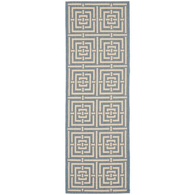 Poolside Blue/ Bone Indoor Outdoor Rug (24 X 911)