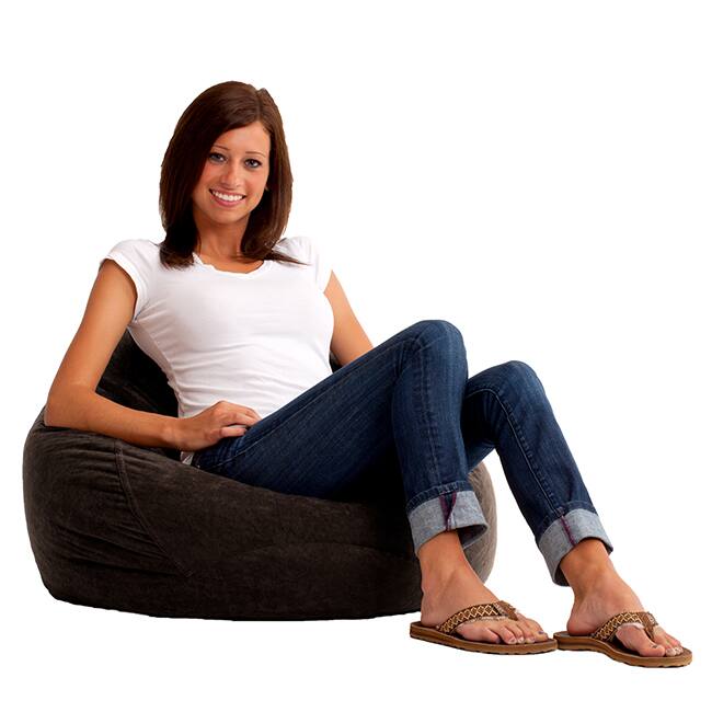 BeanSack Ultra Black Microfiber Suede Bean Bag Chair
