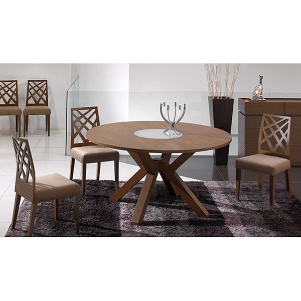 Amelia Lazy Susan Cocoa Finish 7 piece Dining Set Dining Sets