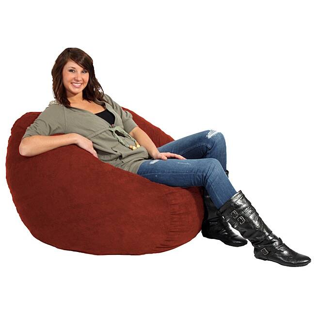 FufSack Cinnabar Red Microfiber 3-foot Bean Bag Chair