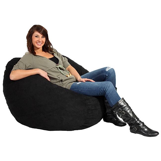 FufSack Black Microfiber 3-foot Bean Bag Chair