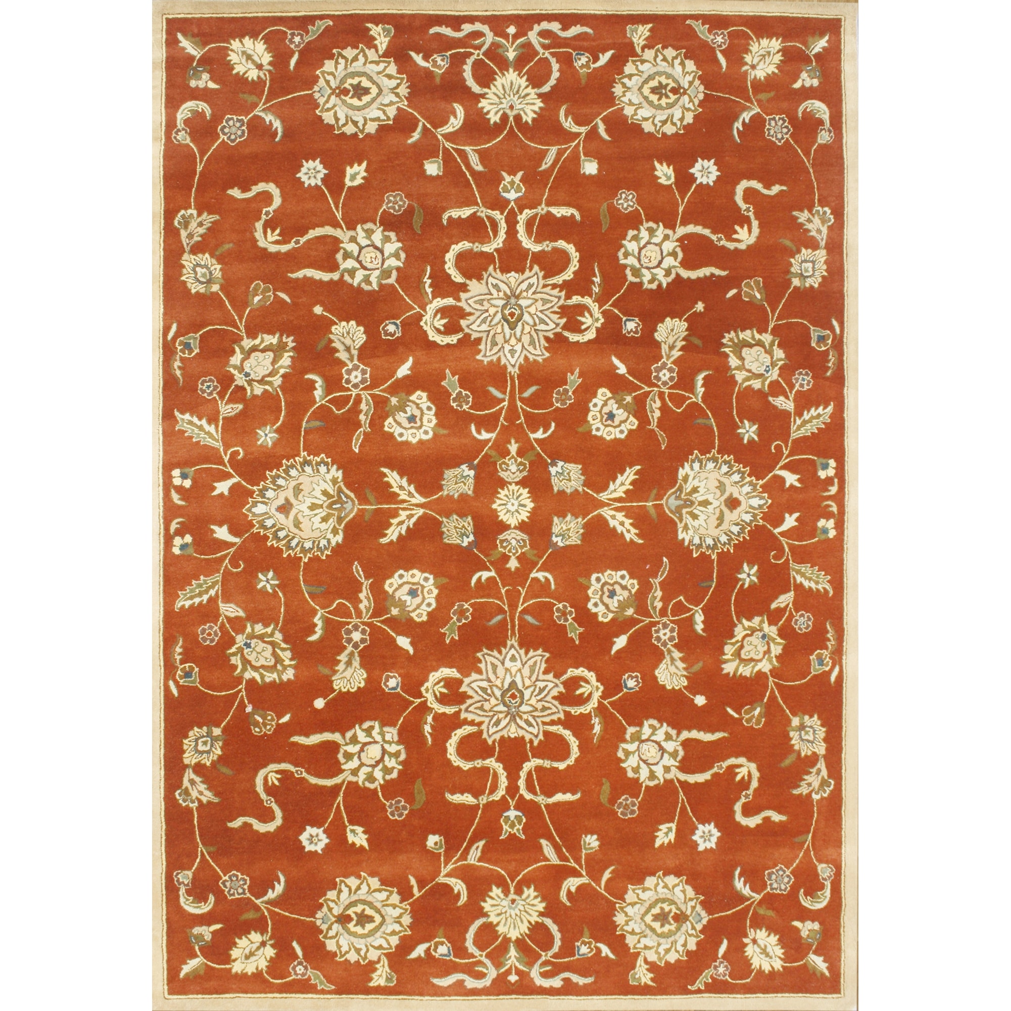 Alliyah Handmade Rusty Orange New Zealand Blend Wool Rug (10 X 14)