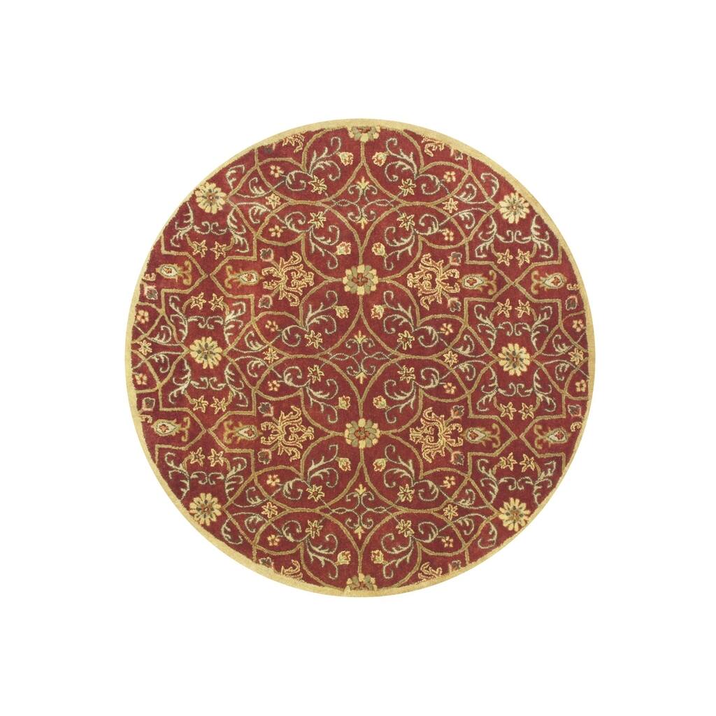 Alliyah Handmade Burgundy New Zealand Blend Wool Rug - 6' x 6'