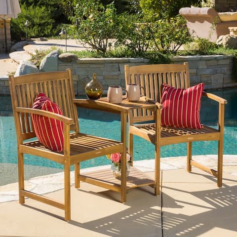 Memorial Day Doorbusters Patio Furniture Ends In 2 Days Find Carolina Deluxe Acacia Wood Adjoining Chairs By Christopher Knight Home