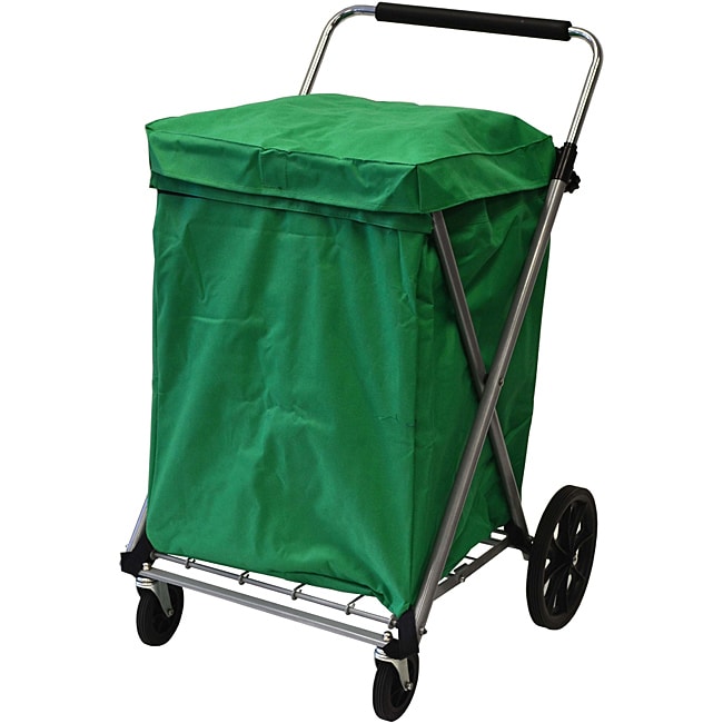 canvas laundry cart on wheels