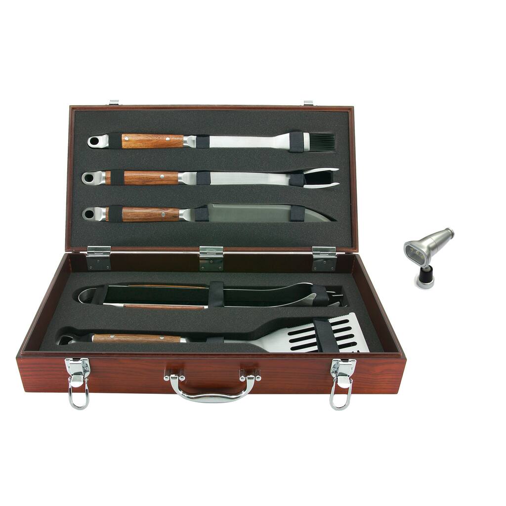 Mr. Bar-B-Q 5-piece Stainless Steel Grilling Tool Set with Magnetic Light