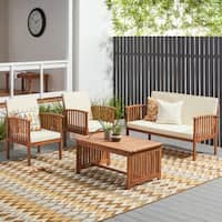 Carolina 4-piece Outdoor Acacia Sofa Set by Christopher Knight Home
