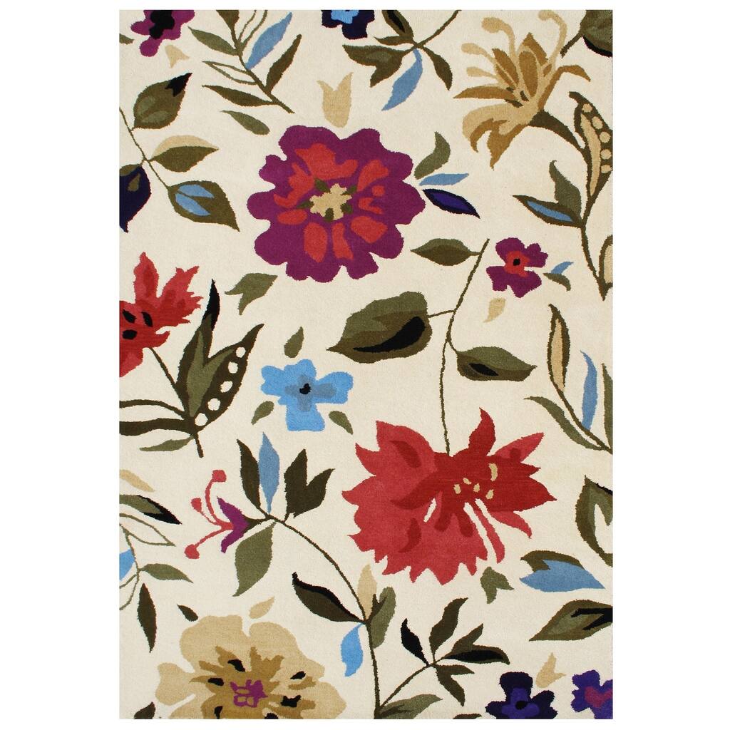 Alliyah Handmade Cream New Zealand Blend Wool Rug - 6' x 6'