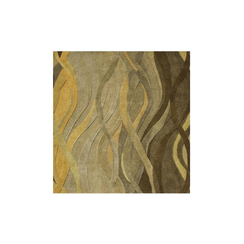 Alliyah Handmade Green New Zealand Blend Wool - 6' x 6'