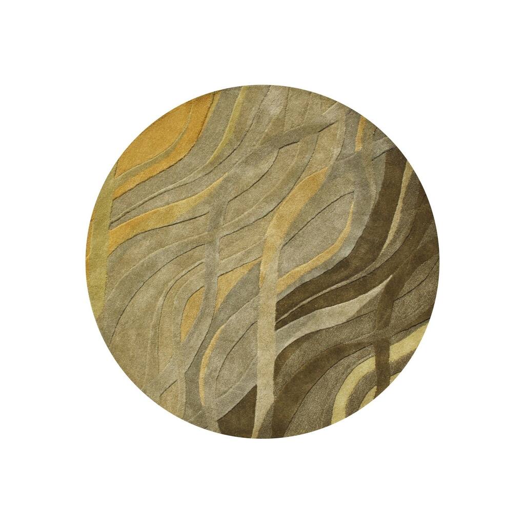 Alliyah Handmade Green New Zealand Blend Wool - 6' x 6' Round