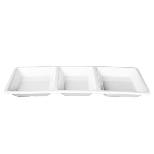 Royal White Collection Rectangular 3-section Compartment Tray