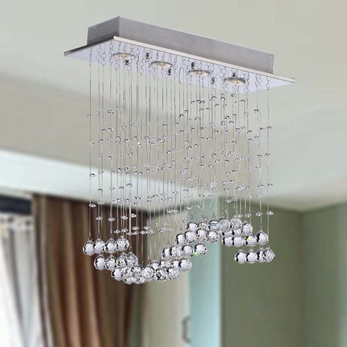 Crystal Wave 4 light Ceiling Chandelier