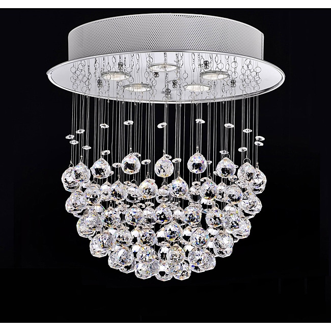 Crystal Bowl 5 light Chandelier