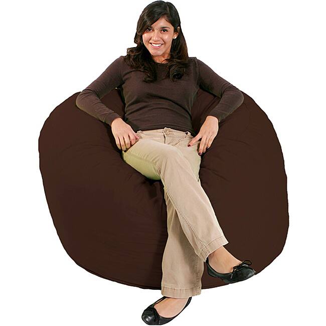 Jumbo FufSack Chocolate Brown Microfiber Bean Bag Chair
