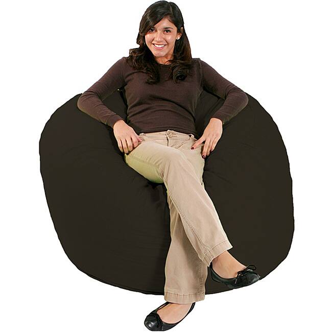 FufSack Black Microfiber Bean Bag Chair