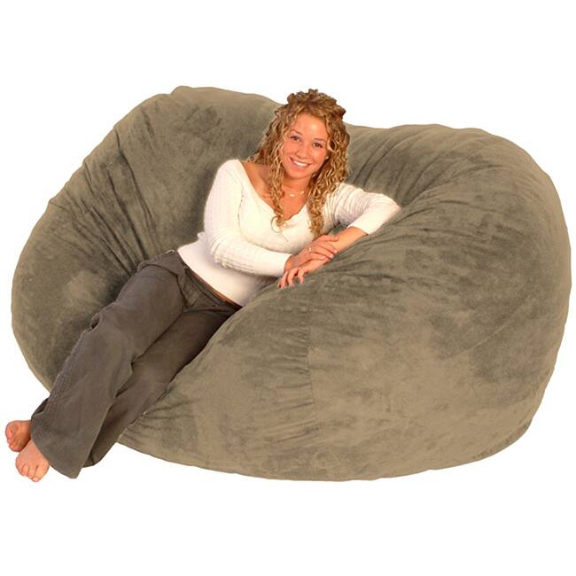 FufSack Tan Microfiber 6-foot Bean Bag Chair