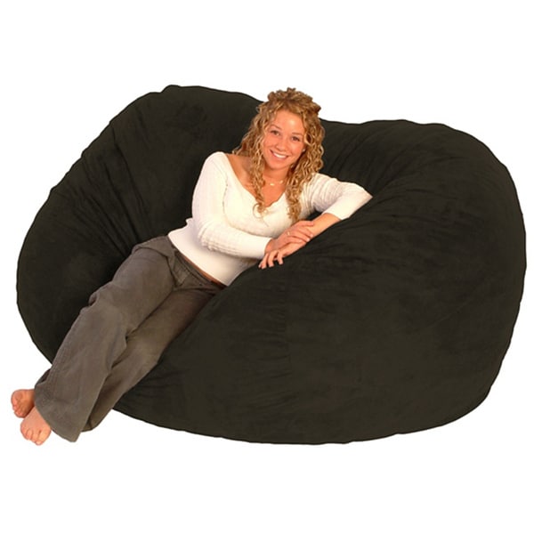 Fufsack Black Microfiber 6 Foot Bean Bag Chair Free Shipping Fufsack Black Microfiber 6 Foot Bean Bag Chair