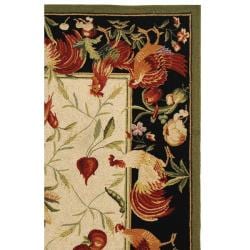 Hand hooked Roosters Ivory/ Black Wool Rug (3'9 x 5'9) Safavieh 3x5   4x6 Rugs