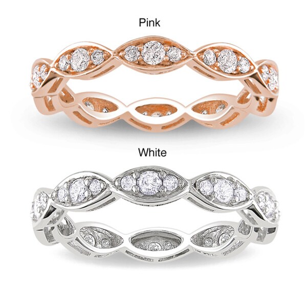 Miadora 14k Gold 1/2ct TDW Vintage Diamond Eternity Ring