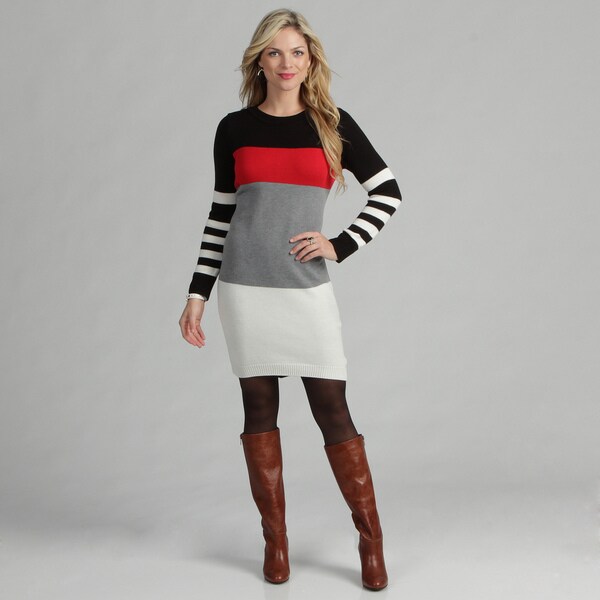 Jessica Howard Women's Colorblock Sweater Dress