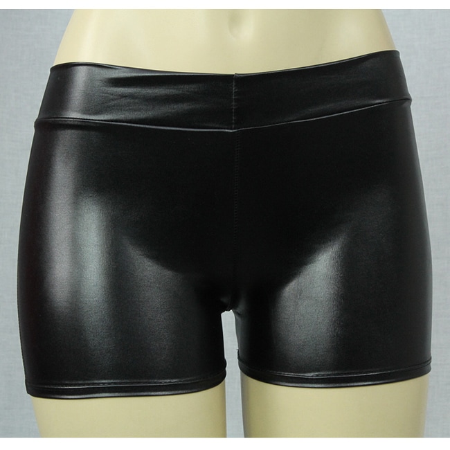 Womens Vinyl look Black Boyshorts (BlackMaterial 85 percent nylon/15 percent spandexCare instructions Hand wash in cold water, mild soap, do not bleach, do not twist, drip dry onlyDue to the personal nature of this product we do not accept returns. 85 p