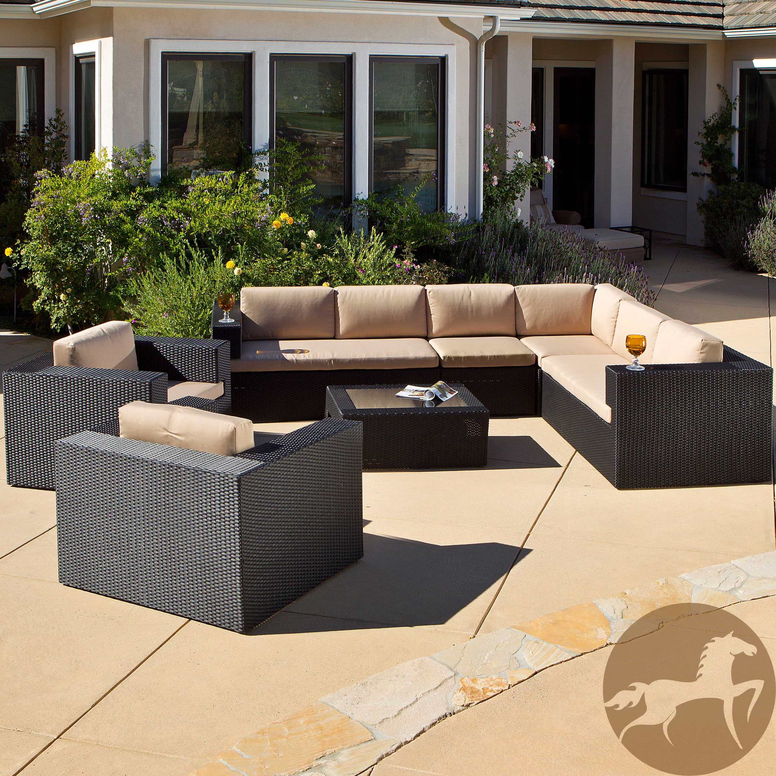 Christopher Knight Home Christopher Knight Home Ventura Pe Wicker 7 piece Outdoor Sectional Beige Size 7 Piece Sets