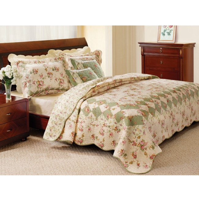 Greenland Home Fashions Bliss Ivory 5-Piece King-size Quilt Set ...