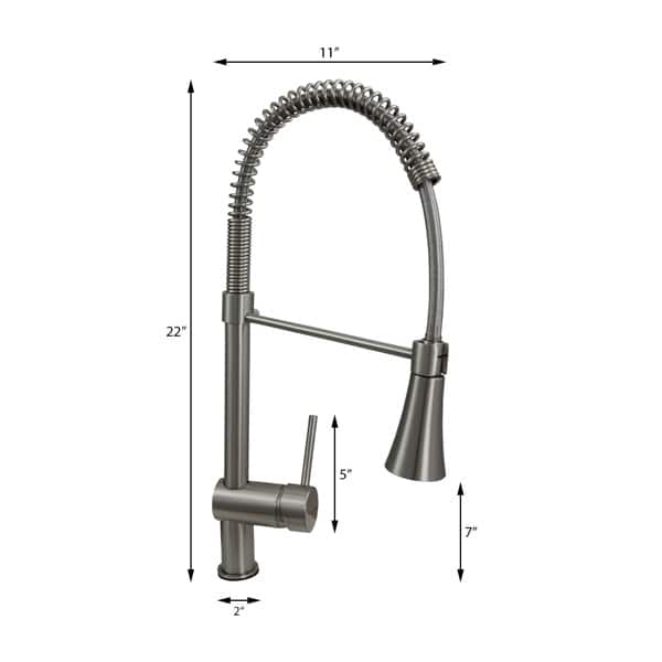 Dyconn 22-inch Contemporary Kitchen Brushed Nickel Swivel Faucet