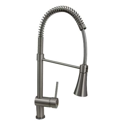 Dyconn 22-inch Contemporary Kitchen Brushed Nickel Swivel Faucet