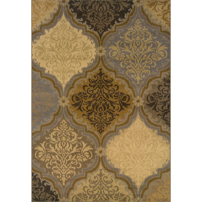 Gray and gold Transitional Polypropylene Area Rug (310 X 55)