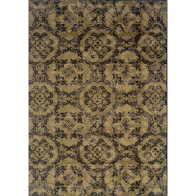 Grey/black Transitional Floral Area Rug (5 X 76)