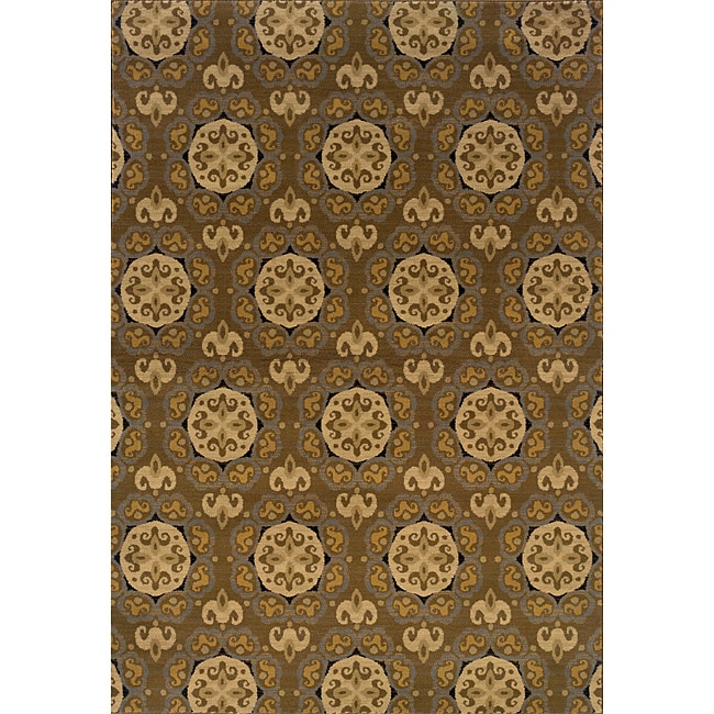 Gray/gold Geometric Transitional Area Rug (78 X 1010)