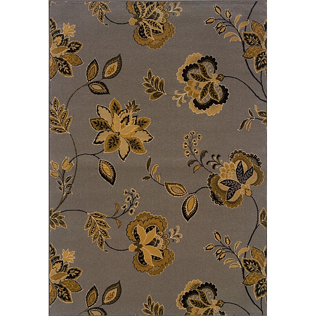 Grey/gold Transitional Floral Area Rug (310 X 55)