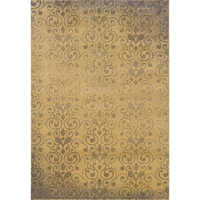 Floral Beige/ Grey Transitional Area Rug (310 X 55)