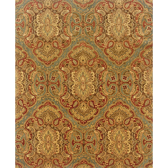 Evan Blue/ Rust Transitional Wool Rug (5 X 83)