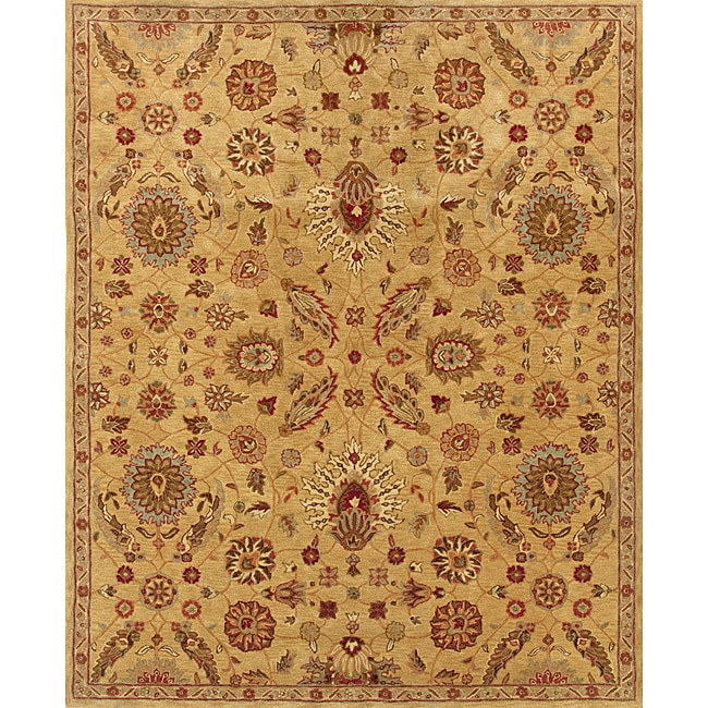 Evan Gold And Rust Traditional Area Rug (76 X 96)