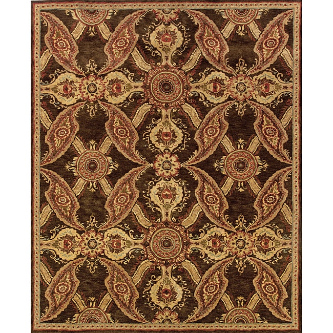 Evan Brown And Rust Transitional Area Rug (5 X 83)